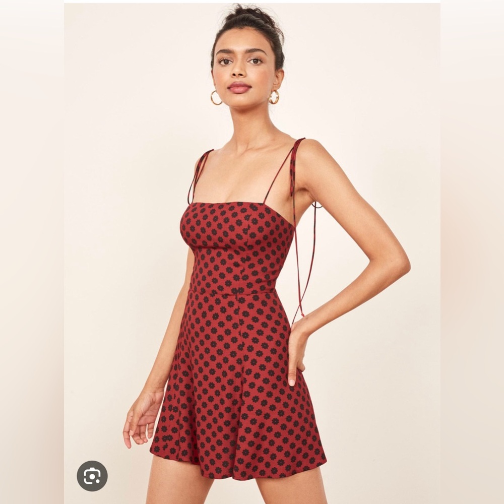 Reformation Presley Dress Red/black